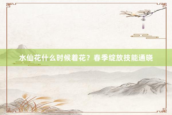 水仙花什么时候着花？春季绽放技能通晓