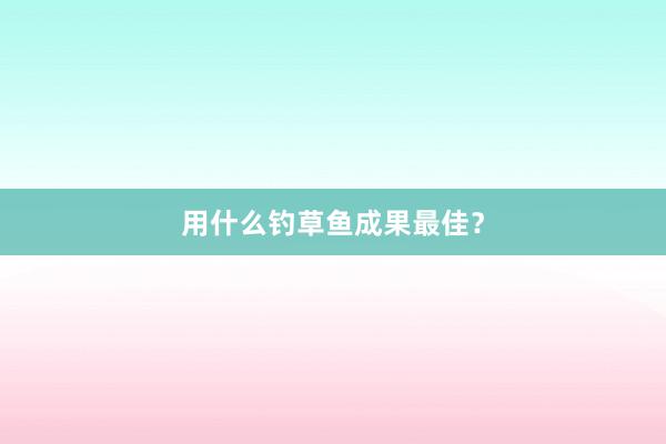 用什么钓草鱼成果最佳？